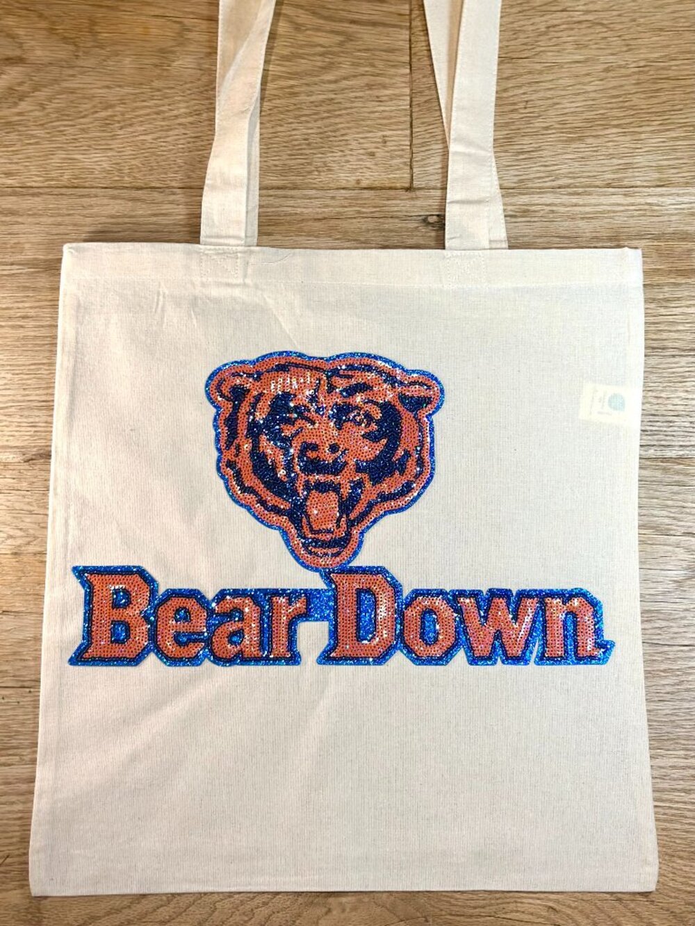 Chicago Bears Bear Down Sequin Tote Bag NFL Football Game Day Fan Bag